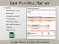 Easy Wedding Planner, Google Sheets Wedding Spreadsheet, Wedding Budget Spreadsheet, Wedding Checklist, Wedding Guest List and Seating Chart