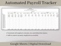 Automated Payroll Report, easy to use employee payroll template, summarize payroll checks into one report, google sheets payroll spreadsheet