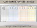 Automated Payroll Report, easy to use employee payroll template, summarize payroll checks into one report, google sheets payroll spreadsheet
