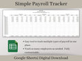 Summary Payroll Report, easy to use employee payroll tracker, summarize each payroll check into one report, Google Sheets Template