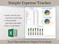 Simple Expense Tracker,  Excel Template, Automatically Calculates and Groups Expenses