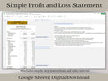 Automated Profit and Loss Statement, Google Sheets Template, Easy to Use Bookkeeping Spreadsheet for Your Small Business or Side Hustle