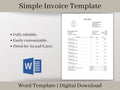 Simple Invoice Template Download, Microsoft Word Document, A perfect, easy-to-use template for small businesses or side hustles.