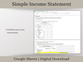 Automated Income Statement, Google Sheets Template, Easy to Use Profit and Loss Statement for Your Small Business or Side Hustle