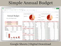 Annual Budget Spreadsheet, Google Sheets Annual and Monthly Budget Planner Template, Easy to Use Finance Planner