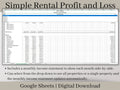 Rental Income Statement Spreadsheet and bank reconciliation tool, Excel Template , Landlord Profit and Loss, Great for Airbnb and Vrbo