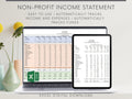 Income Statement for Charities, Non-Profits, Fundraisers, and Churches. Easy to use charity spreadsheet, Donor List and Donation Letter
