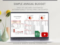 Annual Budget Spreadsheet, Google Sheets Budget Planner Template, Automated Digital Financial Planner