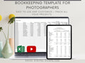Simple Bookkeeping Template For Photographers, Excel Template, Track your Income and Expenses for all of your projects in minutes.