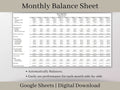 Monthly Balance Sheet, Fillable Google Sheets Template, Track Your Assets and Liabilities