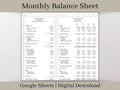 Monthly Balance Sheet, Fillable Google Sheets Template, Track Your Assets and Liabilities