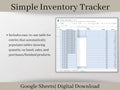 Inventory Tracker, Inventory Management Spreadsheet, Sheets Spreadsheet, Track sales, purchases, and quantities on hand for your items.