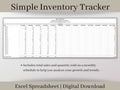 Inventory Tracker, Inventory Management Spreadsheet, Excel Template, Track sales, purchases, profit, and quantities on hand for your items.