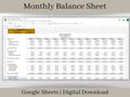 Monthly Balance Sheet, Fillable Google Sheets Template, Track Your Assets and Liabilities