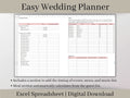 Easy Wedding Planner, Excel Wedding Template, Wedding Budget Spreadsheet, Wedding Checklist, Wedding Guest List, Wedding Seating Chart