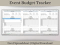 Event Budget Tracker, Excel Template, Track Budgeted and Actual Expenses on Multiple Events, Great for Event Planners