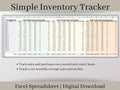 Inventory Tracker, Inventory Management Spreadsheet, Excel Template, Track sales, purchases, profit, and quantities on hand for your items.