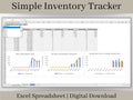 Inventory Tracker, Inventory Management Spreadsheet, Excel Template, Track sales, purchases, profit, and quantities on hand for your items.