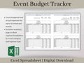 Event Budget Expense Tracker, Excel Template, Track Budgeted and Actual Expenses on Multiple Events, Great for Event Planners