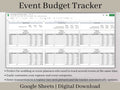 Event Budget Expense Tracker, Google Sheets Template, Track Budgeted and Actual Expenses on Multiple Events, Great for Event Planners