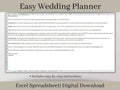 Easy Wedding Planner, Excel Wedding Template, Wedding Budget Spreadsheet, Wedding Checklist, Wedding Guest List, Wedding Seating Chart