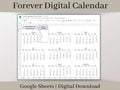 Digital Monthly Calendar, Minimalist Digital Monthly Planner Template, Google Sheets, Use for any year and start your week on any day.