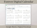 Digital Monthly Calendar, Minimalist Digital Monthly Planner Template, Google Sheets, Use for any year and start your week on any day.