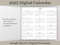 2023 Digital Monthly Calendar, Digital Monthly Planner Template, Google Sheets Template, Weeks start on Sunday