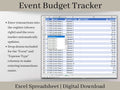 Event Budget Tracker, Excel Template, Track Budgeted and Actual Expenses on Multiple Events, Great for Event Planners