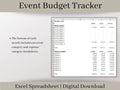 Event Budget Expense Tracker, Excel Template, Track Budgeted and Actual Expenses on Multiple Events, Great for Event Planners