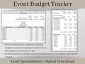 Event Budget Expense Tracker, Excel Template, Track Budgeted and Actual Expenses on Multiple Events, Great for Event Planners