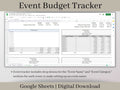 Event Budget Expense Tracker, Google Sheets Template, Track Budgeted and Actual Expenses on Multiple Events, Great for Event Planners