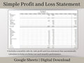 Automated Profit and Loss Statement, Google Sheets Template, Easy Bookkeeping Spreadsheet for Your Small Business, Customizable Fiscal Year