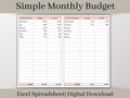 Monthly Budget Spreadsheet, Excel Planner Template, Easily Monitor Your Personal Finances and Start Saving