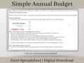 Annual Budget Spreadsheet, Excel Annual and Monthly Budget Planner Template, Easy to Use Finance Planner