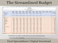 Profit and Loss and Monthly Budget Spreadsheet. Excel template. Track your business and personal income and expenses in one spreadsheet.