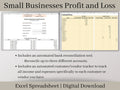 Small Business Bookkeeping Template | Profit and Loss Excel Spreadsheet | Income and Expense Tracker | Bank Reconciliation Tool and Budget