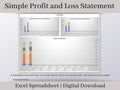 Automated Profit and Loss Statement, Excel Template, Easy to Use Bookkeeping Spreadsheet for Your Small Business or Side Hustle