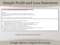 Automated Profit and Loss Statement, Google Sheets Template, Easy Bookkeeping Spreadsheet for Your Small Business, Customizable Fiscal Year