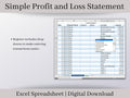 Automated Profit and Loss Statement, Excel Template, Easy to Use Bookkeeping Spreadsheet for Your Small Business or Side Hustle