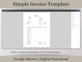 Simple Invoice Template Download, Google Sheets Spreadsheet, A perfect, easy-to-use template for small businesses or side hustles.