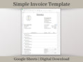 Simple Invoice Template Download, Google Sheets Spreadsheet, A perfect, easy-to-use template for small businesses or side hustles.