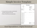 Simple Invoice Template Download, Google Sheets Spreadsheet, A perfect, easy-to-use template for small businesses or side hustles.