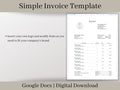 Simple Invoice Template, Google Docs Template Download, A perfect, easy-to-use template for small businesses or side hustles.