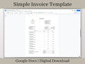 Simple Invoice Template, Google Docs Template Download, A perfect, easy-to-use template for small businesses or side hustles.