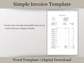 Simple Invoice Template Download, Microsoft Word Document, A perfect, easy-to-use template for small businesses or side hustles.