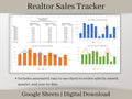 Realtor Sales Tracker Spreadsheet, Google Sheets Template, Track your realtor's revenue and units sold in one easy report.