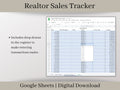 Realtor Sales Tracker Spreadsheet, Google Sheets Template, Track your realtor's revenue and units sold in one easy report.