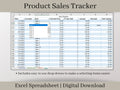 Product Sales Tracker Spreadsheet with Pricing Calculator, Excel Template, Track sales and profit by product for your small business.