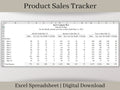 Product Sales Tracker Spreadsheet with Pricing Calculator, Excel Template, Track sales and profit by product for your small business.